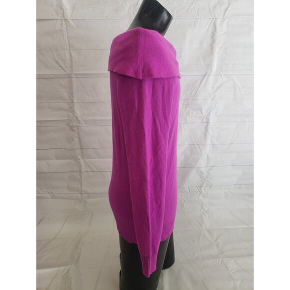 Antonio Melani 100% Cashmere Purple Off Shoulder Sweater Women’s Large NWT # - Picture 2 of 7